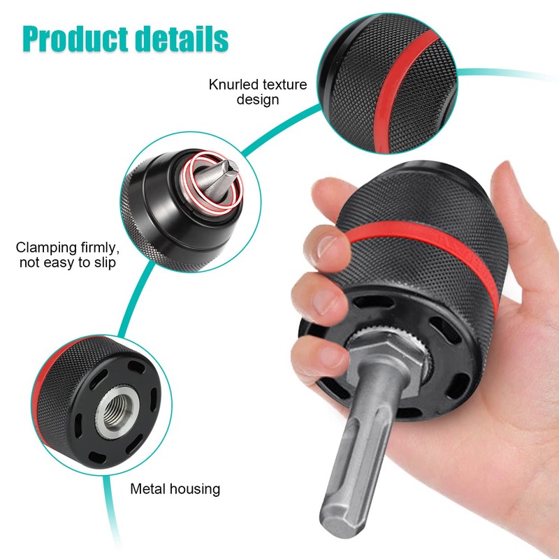 SDS Metal Keyless Chuck Adapter Hexagonal Span Width: 1.5-13 mm,
