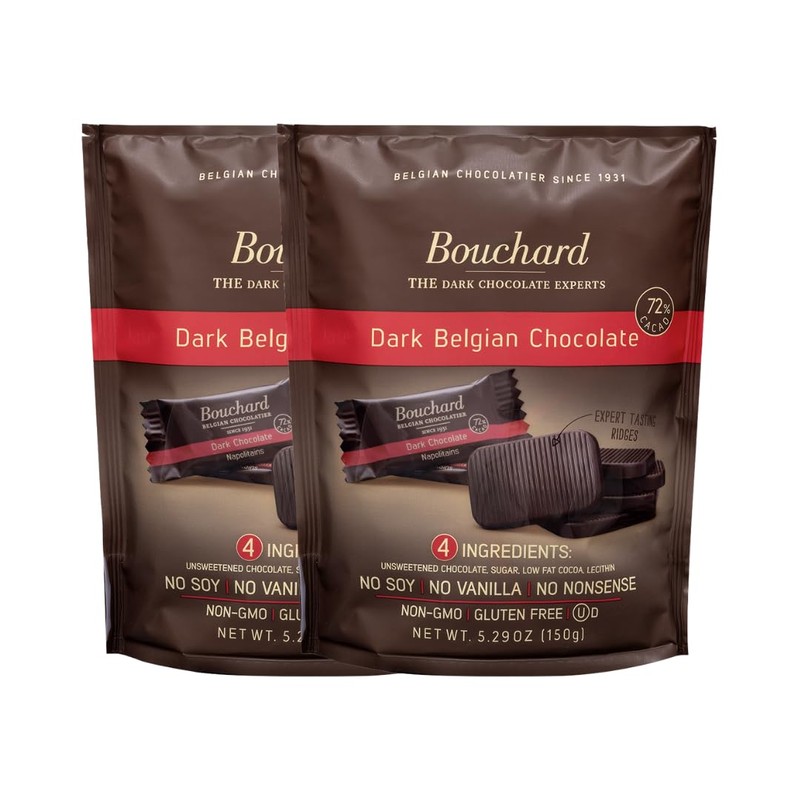 Bouchard Premium Belgian Dark Chocolate with 72% Cacao (5.29 OZ