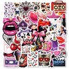 50 Pcs Hot Red Lips Stickers for Laptop Water Bottles,Bicycle,Skateboard,Computer,Lips