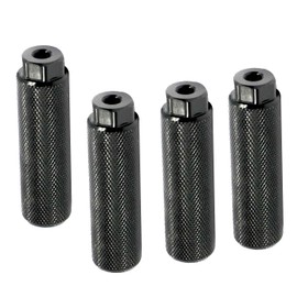 KINSPORY 4PC Bike Pegs for 3/8 inch Axles, Aluminum Alloy Anti-Skid BMX Bicycle Pegs for Mountain Bike Backseats Stands Cycling Rear Stunt Pegs (Deep Black)