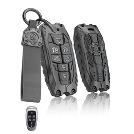 HERKIOCIO for Hyundai Key fob Cover,Heavy Car Key Case Protector Compatible with 2022 2023 2024 2025 Hyundai Sonata Nexo Tucson Palisade Smart Key (7 buttton-black)