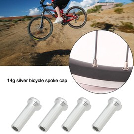 ECSiNG 100Pcs Bicycle Spoke Nipples Fit for 14G / 2mm Dia Spoke Mountain Road Bike Silver Steel 14mm Long Cycling Replacement Accessories