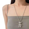 Wendalern Cubic Zirconia Bear Necklace Full Diamond Teddy Bear Pendant