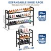 Mavivegue 19“- 43” Adjustable Shoe Rack, 3 Adjustable Length, 3