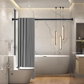 Shower Curtain Rod, 1 inch Diameter Spring Tension Rod for Windows, Stainless Steel Telescoping Rod,30 to 84 Inch