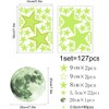 127Pcs Estrellas fluorescentes para techo, Pegatinas Estrellas de Pared(B)