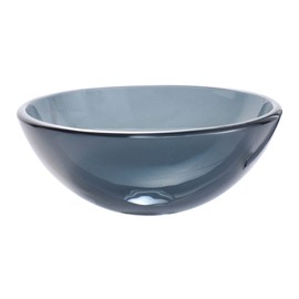 Kraus GV-104-14-SN 14-Inch Clear Black Glass Vessel Sink with PU-MR, Satin Nickel