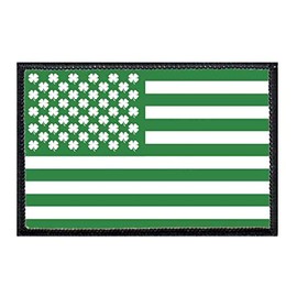 Shamrock Flag Morale Patch | Hook and Loop Attach for Hats, Jeans, Vest, Coat | 2x3 in | by Pull Patch