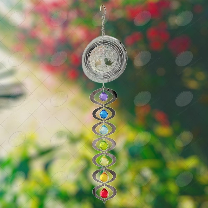 Red Carpet Studios Long Spiral Chakra Spinner, Mirrored Tree of