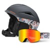 Odoland Ski Helmet and Ski Goggles Set Snowboard Helmet with