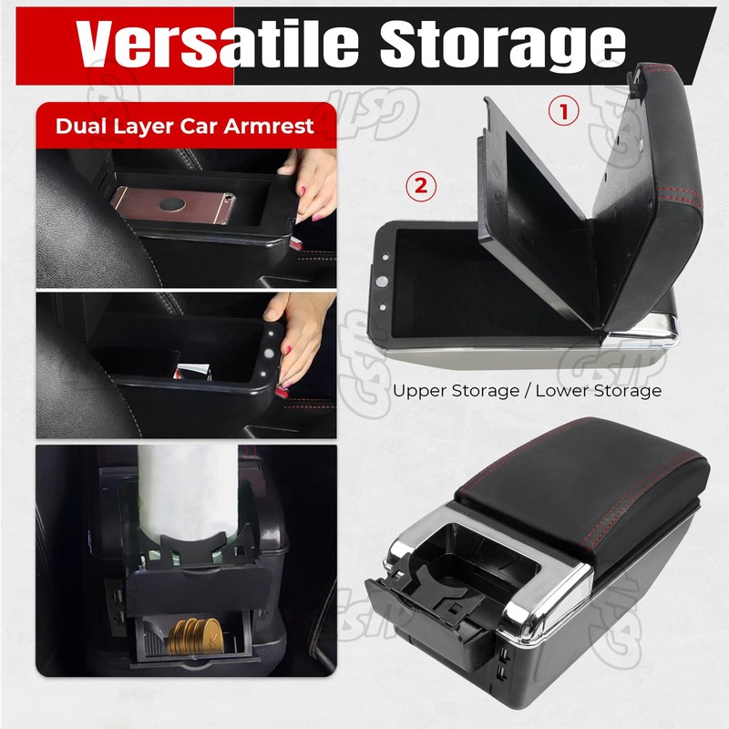 GSTP Center Console Armrest Compatible with Nissan Kicks 2016 2017