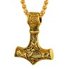 Prosteel Gold Thors Hammer Necklaces For Men Boy Mjolnir Pendant