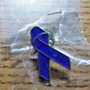 Unbranded Metal Blue Ribbon Button, Lapel Pin, Brooch
