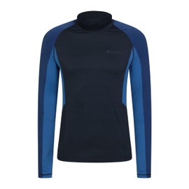 Mountain Warehouse Cove Mens Recycled Long Sleeve Rash Vest - Lightweight & Quick Dry Swimshirt with UPF 50+ - Summer Beach, Swimming, Pool, Diving & Water Sports Navy 3XL