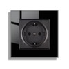 JIMEIDA Glass Socket Single Black Flush-Mounted Protective Contact Wall Socket
