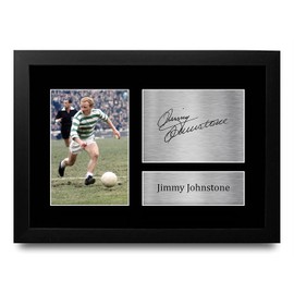 HWC Trading A4 FR Jimmy Johnstone Celtic Jinky Lisbon Lions 1967 Gifts Printed Signed Autograph Picture for Fans and Supporters - A4 Framed