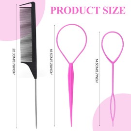 Acooruiteng Hairstyle Aid Braiding Aid Hair Braid Aid Hairstyles Accessories Hair Accessories Topsy Tail Hair Loop for Pull Through Hair Twister for DIY Hairstyles Hairstyle Aid Pack of 6