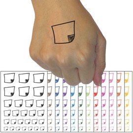 Paper Note Temporary Tattoo Water Resistant Fake Body Art Set Collection - Light Blue (One Sheet)