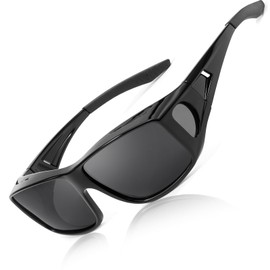 LVIOE Polarised Fit Over Sunglasses for Men Women, Clip-on Over Glasses Sunglasses with UV 400 Protection