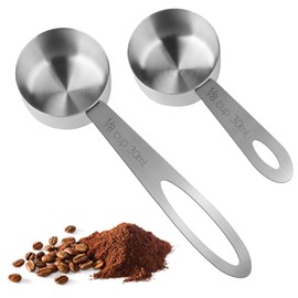Measuring Spoons 2Pcs Measuring Spoons and CupsSet Stainless Steel Measuring Cups Measure Spoons Tablespoon Mesurer with Short & Long Handle, 1/8 Cup 30 ml | 30 cc | 1 oz