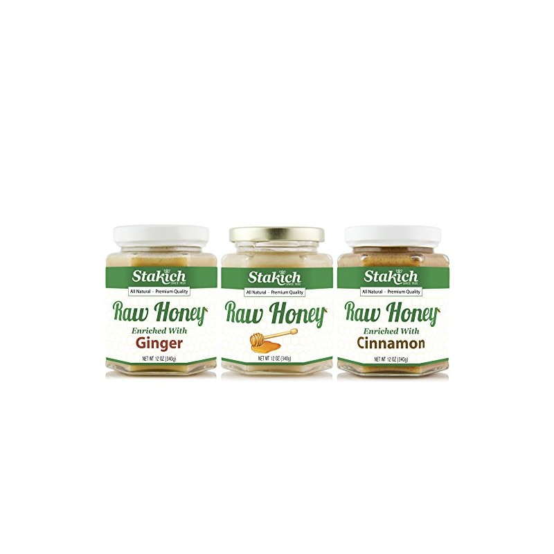 GIFT PACK - Stakich RAW HONEY 12-OZ, Cinnamon RAW HONEY