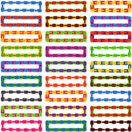 46-Pack 24 Links Wacky Tracks Toys, Puzzle Toy, Snap and Click Toys Snake Fidget Toys Click Sensory Toys,Bulk Fidget Toys Party Bag Fillers