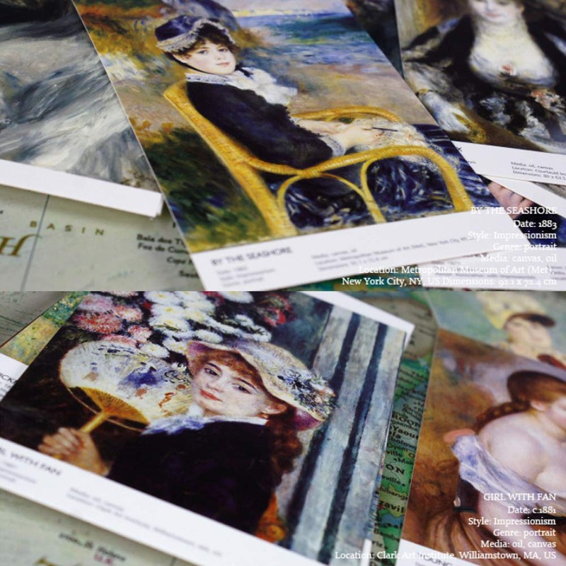 HOSTEESSCHOICE Beautiful Art Postcards set of 30 Pierre Auguste Renoir