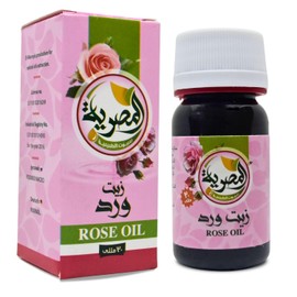 Pure & Natural Arabian Rose Oil Cold Pressed El Masrya Natural Concentrated Crude Perfect Fresh For Body & Hair & Skin No Additives Non Gmo Kosher Halal (1 Pack = 1 oz / 30 ml) زيت الورد المصرية
