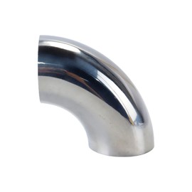 Hoite 90 Degree Mandrel Bend Elbow, Thicken 1.5mm 304 Stainless Steel Exhaust Elbow Pipe for Car Modified Exhaust System