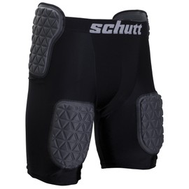 Schutt ProTech Tri All-in-One Football Girdle Padded Compression Shorts with Integrated Hip, Tailbone and Thigh Pads, Youth
