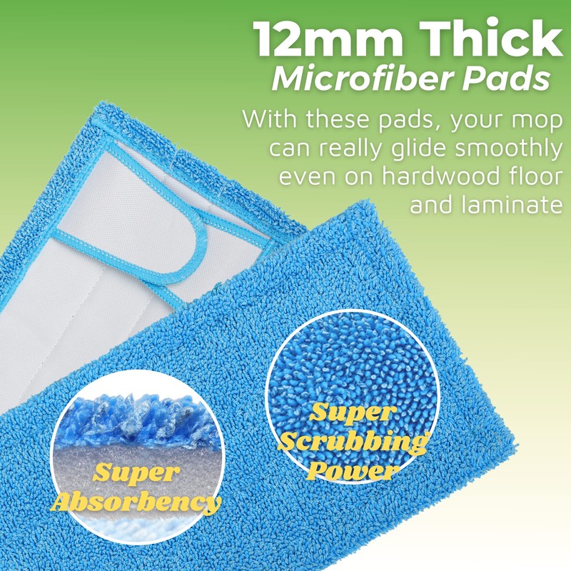 Reusable Mop Pad for Swiffer Sweeper Mop, 12.5'' Microfiber Mop