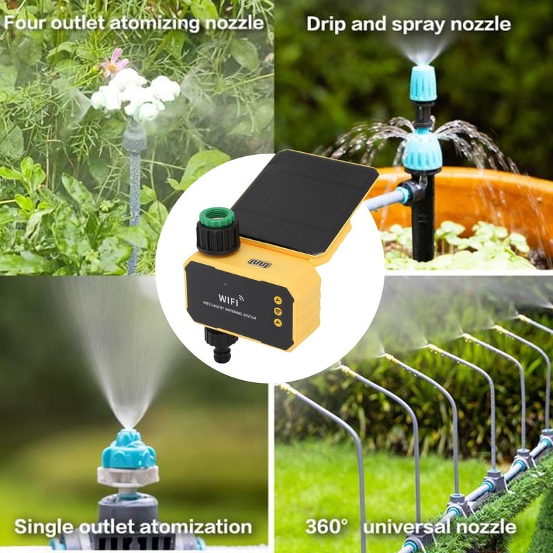 WiFi Sprinkler Timer, Solar WiFi Sprinkler Valve Timer for Garden
