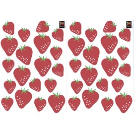 Plage 157165 Wall Art Vinyl Sticker ? Strawberries 2 Sheets 29.7 x 0.1 x 21 cm red