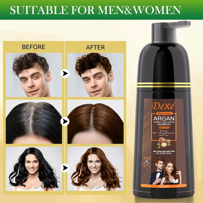 Instant Medium Brown Hair Shampoo 420ml - Semi-Permanent Brown Hair