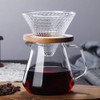TAMUME 12cm Glass Coffee Dripper with Wooden Support Coffee Filter