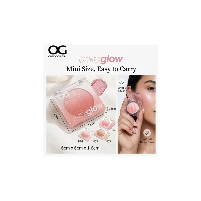 Iluminador Facial 2 En 1 Rubor Glow Natural Larga Duración