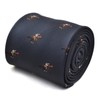 Frederick Thomas navy tie with horse jockey embroidered design with