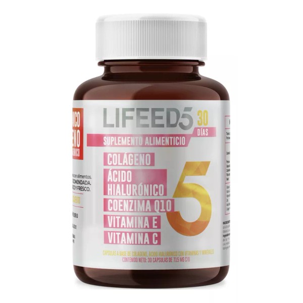 Lifeed5 Suplemento Lifeed5 Skin Ácido Hialurónico Colágeno 30 Caps Sabor Sin sabor