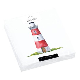 20 Napkins Single Lighthouse on White | Table Decoration | Decoupage | Napkin Technology 33 x 33 cm