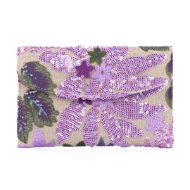 LUI SUI Summer Embroidery Beaded Evening Handbags Floral Boho Envelope Clutch Bag Party Purse