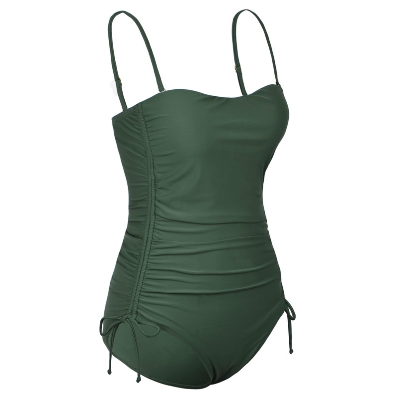 Mycoco Traje de baño de una pieza sin tirantes para