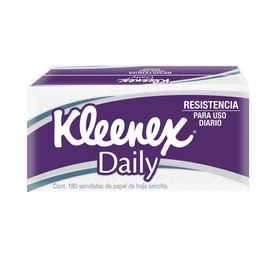 Kleenex Daily Servilleta, Paquete con 180 piezas de hoja sencilla