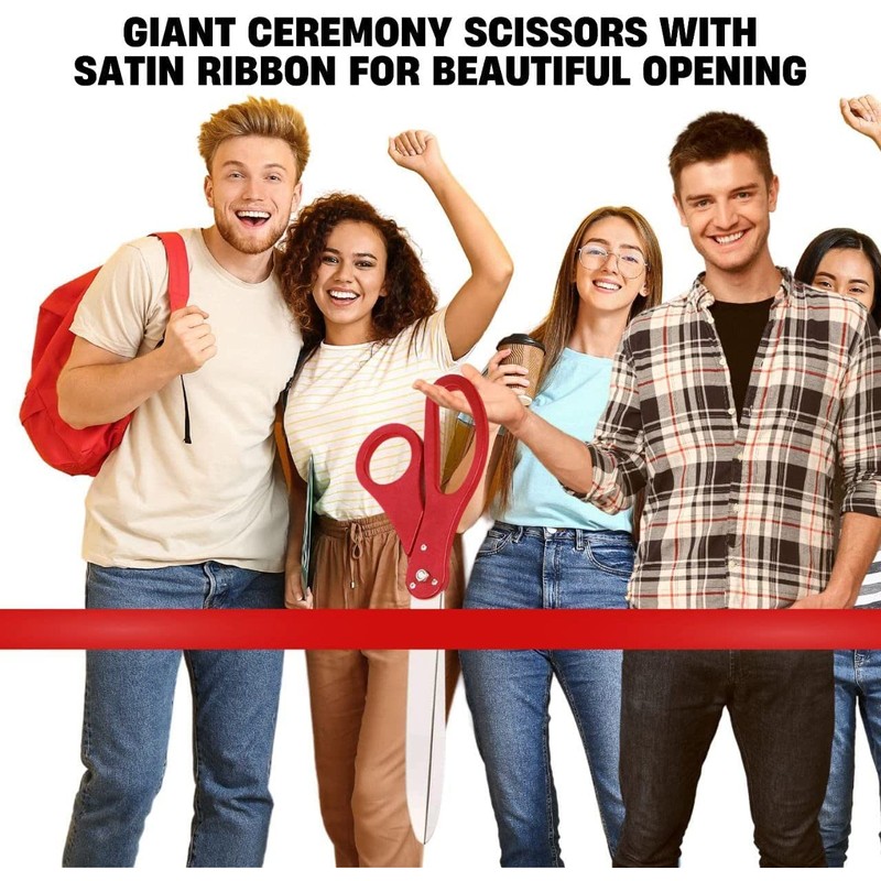 Red Ribbon Cutting Ceremony Kit – 25" Giant Scissors for