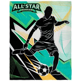 Infinity Republic - Soccer All-Star Super Plush Blanket Sports Fans Blanket - Perfect for Kids, Teens, Events, Decor, etc!
