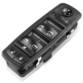 YHTAUTO Master - Interruptor de ventana eléctrica del lado del conductor de repuesto para Dodge Grand Caravan 2010 2011, Chrysler Town & Country, 3+0 pines, sin espejo plegable eléctrico, con puerta