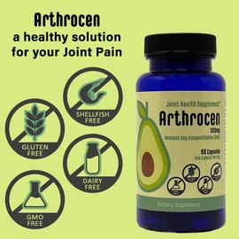 Arthrocen Joint Health Supplement, 300Mg Avocado Soy Unsaponifiable, Non-GMO, Dairy Free, Gluten Free & Shellfish Free, 60 Day Supply, One Capsule Per Day (6 Months)…