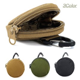 Grandios GD-OUTMNP-BK Small Pouch, Carabiner, Mini Pouch, Outdoor, Military, Mountain Climbing, Oxford,