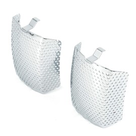 Americruise Motorcycle 1 Pair Chrome Front Caliper Brake Screen Inserted Covers Caliper Guards for Harley Touring, Road King, Electra Street Glide FLHT, FLHX & V-Road Models.