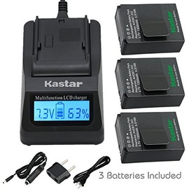 Kastar Ultra Fast Charger and Battery (3-Pack) for GoPro HD HERO3, HERO3+, AHDBT-302 and AHDBT-201, AHDBT-301, AHDBT-302 [Over 3X Faster Than a Normal Charger with Portable USB Charge Function]