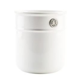 Hestan Provisions - Porcelain Bain Marie/Utensil Holder (6.25 x 5.75 x 7"), Kiln Fired & Chip Resistant